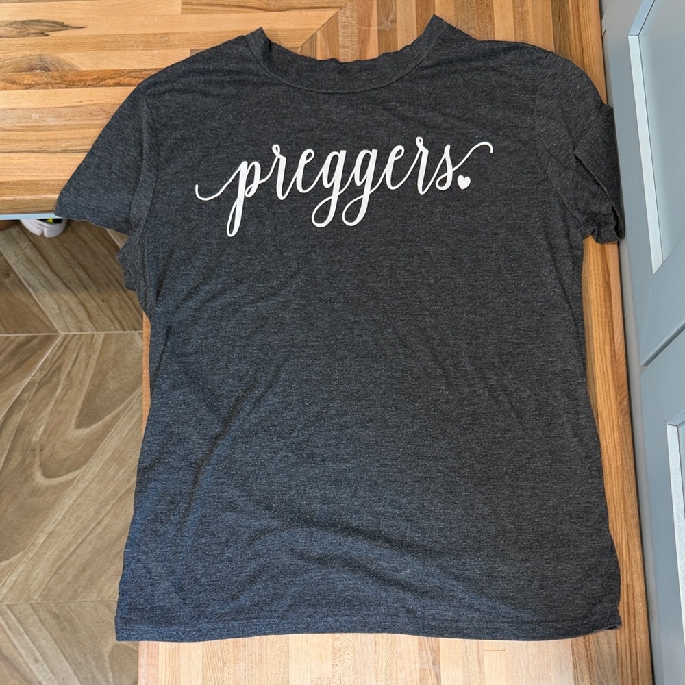 Preggers Graphic Tee in Dark Charcoal